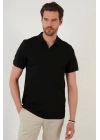 Organik Pamuk V Yaka Detaylı Erkek Polo Yaka T-Shirt