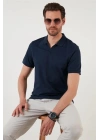 Organik Pamuk V Yaka Detaylı Erkek Polo Yaka T-Shirt