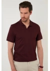 Organik Pamuk V Yaka Detaylı Erkek Polo Yaka T-Shirt
