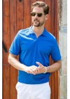 Organik Pamuk V Yaka Detaylı Erkek Polo Yaka T-Shirt