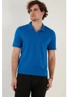 Organik Pamuk V Yaka Detaylı Erkek Polo Yaka T-Shirt