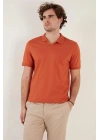 Organik Pamuk V Yaka Detaylı Erkek Polo Yaka T-Shirt