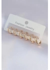 Pirinç Gold Renk Oval Küpe Seti