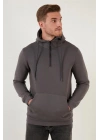 Yarım Fermuarlı Kanguru Cepli Kapüşonlu Erkek Sweatshirt