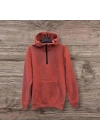 Yarım Fermuarlı Kanguru Cepli Kapüşonlu Erkek Sweatshirt