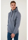 Yarım Fermuarlı Kanguru Cepli Kapüşonlu Erkek Sweatshirt