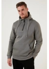 Yarım Fermuarlı Kanguru Cepli Kapüşonlu Erkek Sweatshirt