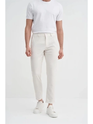 0035 Keten Erkek Jogger Pantolon Ekru