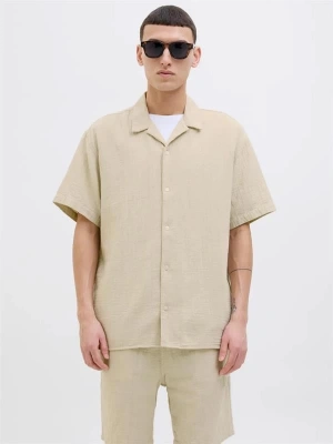 12274798 Müslin Kumaş Kısa Kollu Erkek Gömlek Bej