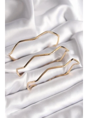 316L Çelik Gold Renk 65 mm Zikzak Model Ajda Bilezik