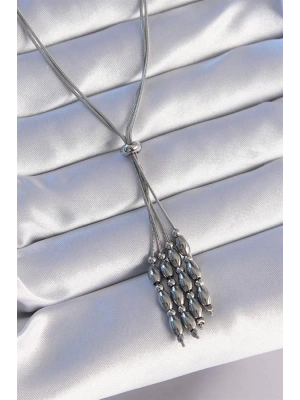 316L Çelik Gümüş Renk Boyu Ayarlanabilir Sallantılı Model Kolye