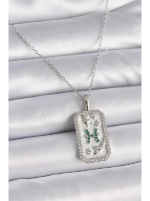 316L Çelik Gümüş Renk Zincir Balık Burcu Zirkon Taşlı Kadın Kolye