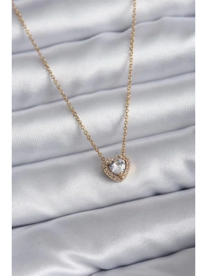 316L Çelik Zincir Gold Renk Charm Kadın Kolye