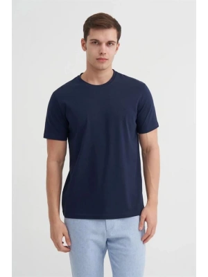 4623 Bisiklet Yaka Basıc Erkek T-Shirt Lacivert