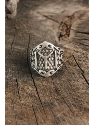 Antik Gümüş Renk IYI İşleme Ayarlanabilir Erkek Yüzük