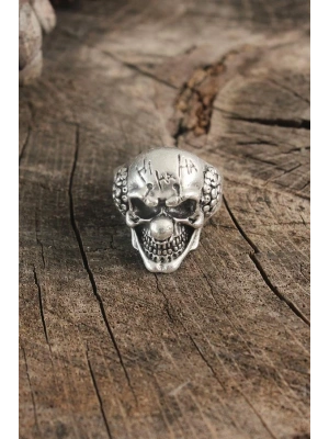 Antik Gümüş Renk Palyaço Model Ayarlanabilir Erkek Yüzük