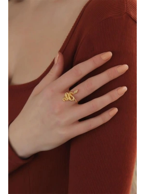 Ayarlanabilir Altın Renk Yılan Yüzük