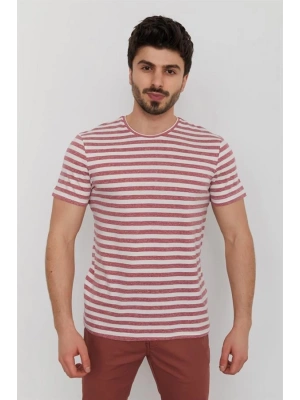 Bisiklet Yaka Baskılı Erkek T-Shirt