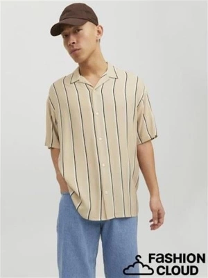 Çizgili Kısa Kollu Apaş Yaka Erkek Gömlek