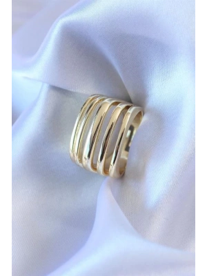 Gold Renk Kaburga Model Kadın Yüzük