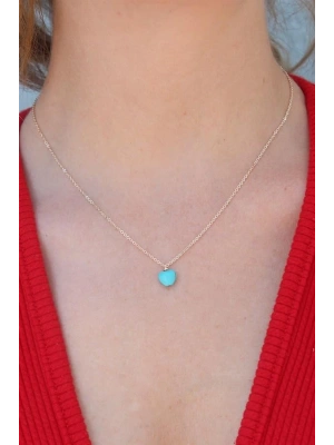 Gold Renk Mavi Boncuk Figür Kadın Kolye