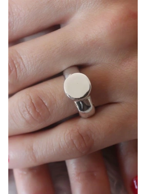 Gümüş Renk Daire Model Kadın Yüzük