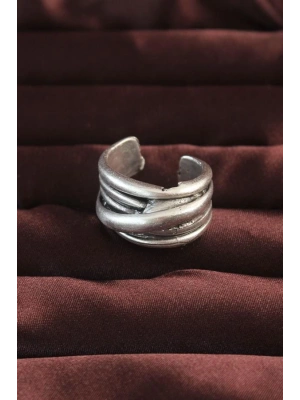 Gümüş Renk Kaburga Model Ayarlamalı Erkek Yüzük