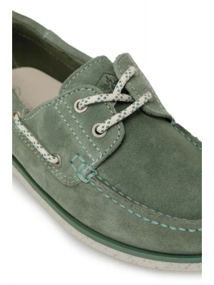 Hakiki Deri Günlük Kadın Ayakkabı Su Yeşili