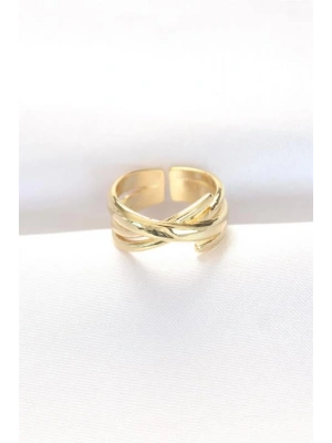 Kalın Gold Renk Ayarlanabilir Yüzük