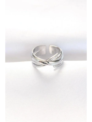 Kalın Silver Renk Ayarlanabilir Yüzük