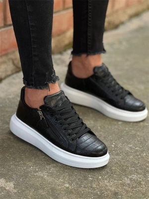 Kb-309  Kuback  Siyah Fermuar Ve Bağcıklı  Günlük Erkek  Ayakkabı