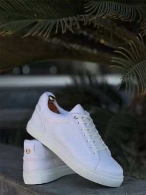 Kb-Bx1  Kuback Beyaz Cilt Yüksek Beyaz Taban Günlük Erkek Ayakkabı