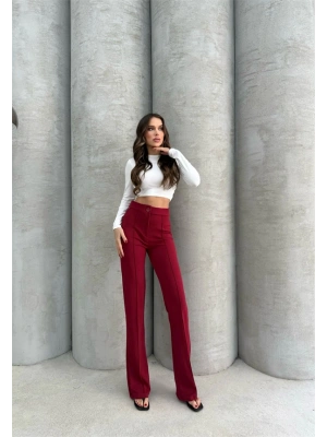 Önü cumalı ithal krep pantolon