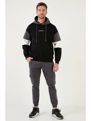 Parçalı Kapşonlu Sweatshirt