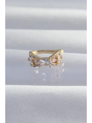 Pirinç Gold Renk Zirkon Taş Kaplama Earcuff Küpe