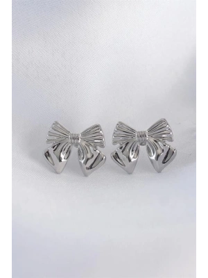 Pirinç Gümüş Renk Fiyonk Küpe