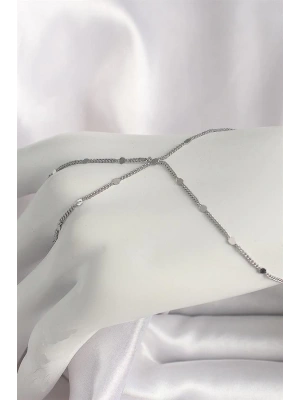 Pirinç Gümüş Renk Pul Detaylı Kadın Şahmeran