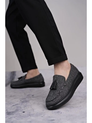 SLW154 Blaze Bağcıksız Püsküllü Keten Erkek Günlük Spor Klasik Ayakkabı KST - Gri