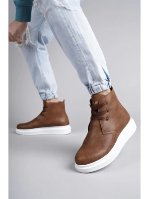 SLW207 Oslo Bağcıklı Cilt Erkek Günlük Spor Bot BT - Taba