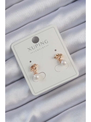 Xuping Rose Renk İnci Taşlı Düğüm Küpe