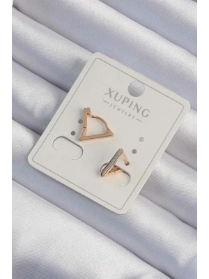 Xuping Rose Renk Yansımalı Üçgen Küpe
