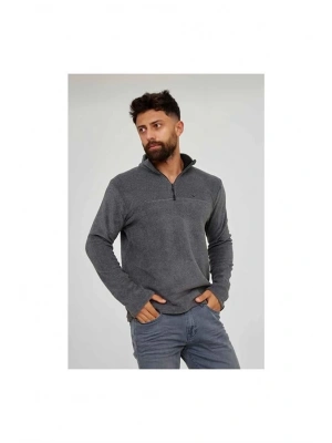 Yarım Fermuar Dik Yaka Erkek Polar