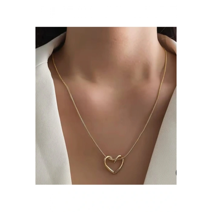 Kalpli Gold Renk Çelik Kolye