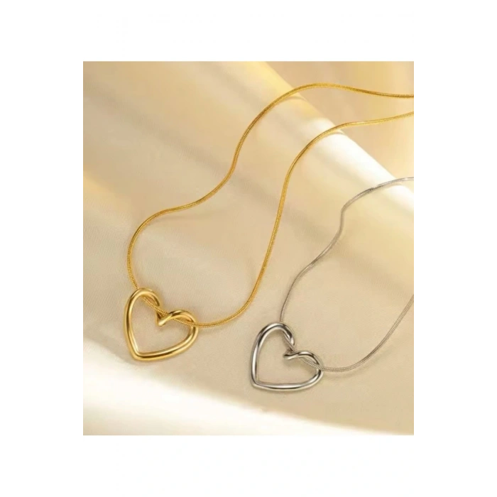 Kalpli Gold Renk Çelik Kolye