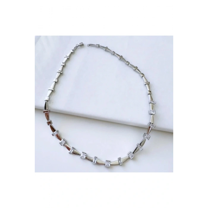 Luxury serisi asimetrik plaka kare ve dikdörtgen Kolye