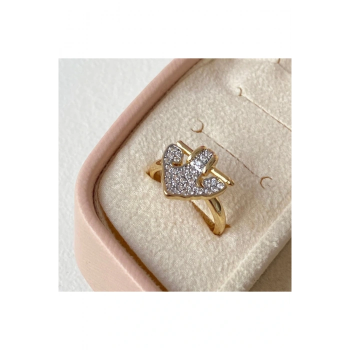 Taşlı Üçgen  Denizci Demir Detaylı  Vintage Yüzük