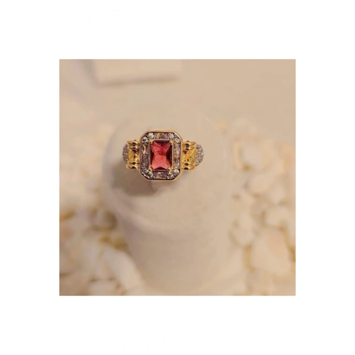 Vintage Kırmızı Taşlı Retro Yüzük