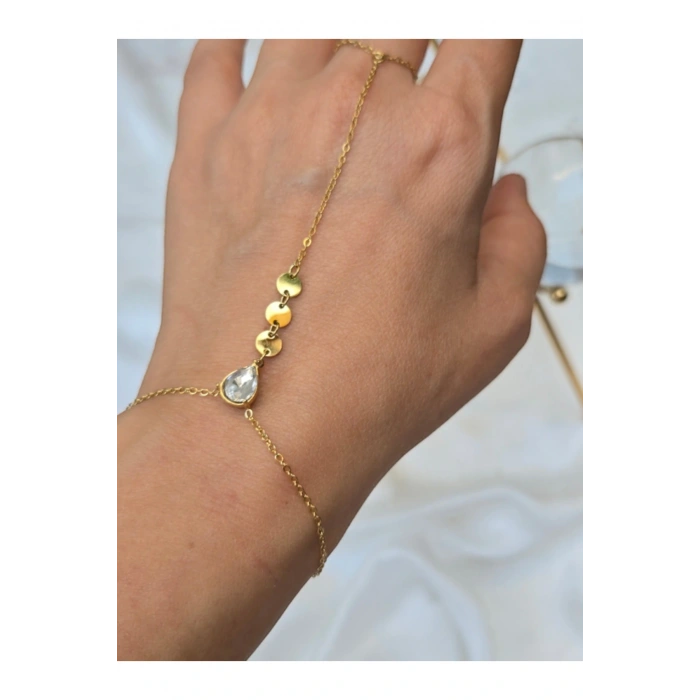 Tek Taş Detaylı Pullu Çelik Şahmeran