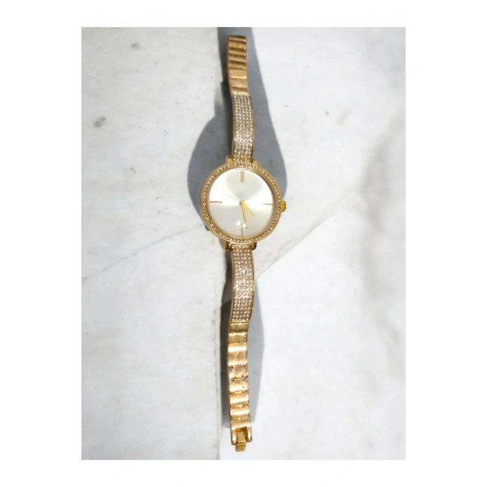 Gold Renkli Premium Taşlı Kadın Kolsaati