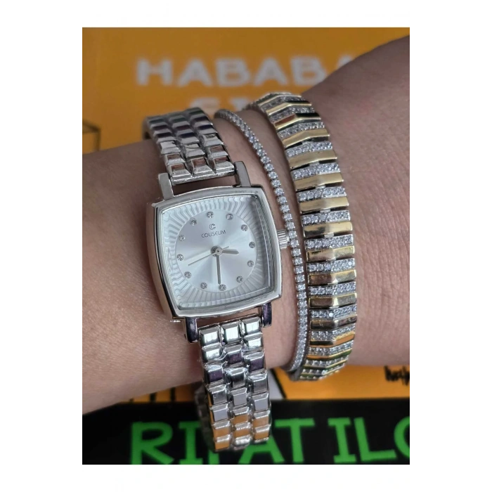 Vintage Taşlı Kare Model Kadın Kolsaati